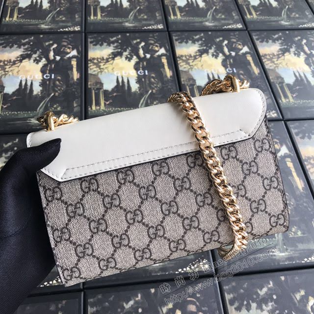 Gucci包 古馳新款女包 專櫃品質 432182pvc白 Gucci鏈條斜挎女包 Gucci肩背包  gdj1014